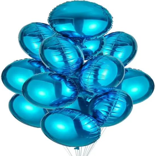 20pcs 18 inch Navy Round Balloons, Blue Round Shaped Foil Helium Balloons Mylar Balloons {1}