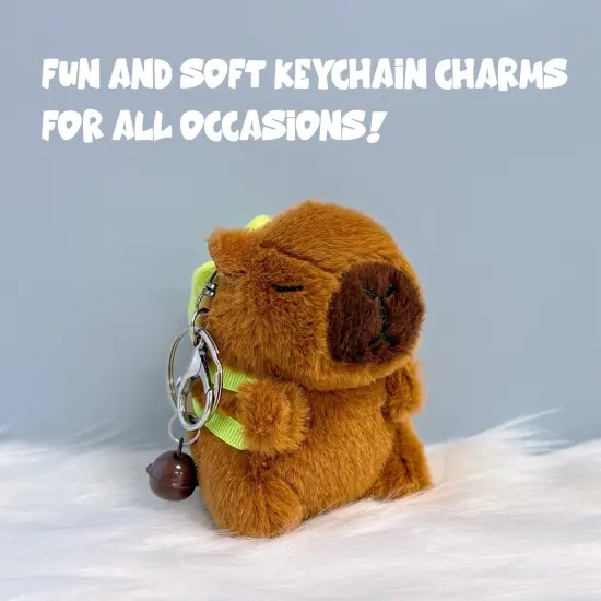 Wrapables Cute Plush Keychain Pendant Charm for Bag, Capybara {4}