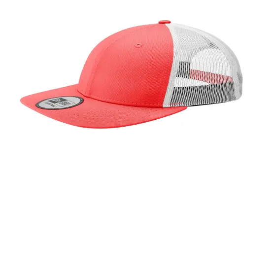 New Era&reg; Snapback Low Profile Trucker Cap Coral/White {2}