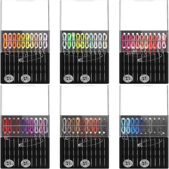 6 Boxes (60 Pcs) Pre Threaded Needle Kit Assorted Color (Mixed Color) {2}