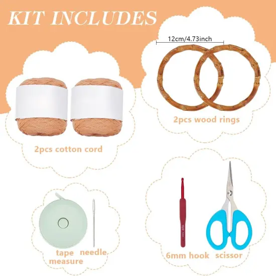 Crochet Bag Kit for Adults Khaki Handbag Crochet Kit for Beginners Tote Bag Starters Set DIY Craft Making Kit with Step-by-Step Instructions and Video Guidance {2}