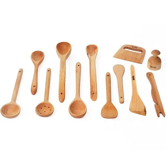 Lehman's Wooden Spoons and Utensils, Handcrafted, Durable Kitchen Tools, Perfect for Cooking, Stirring, Serving, and Baking, Safe for All Cookware {2}