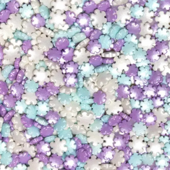 Krazy Sprinkles - Purple and Blue Snowflakes (1/2 Cup, 1x Jar) for Cakes, Ice Cream & Cookies {1}
