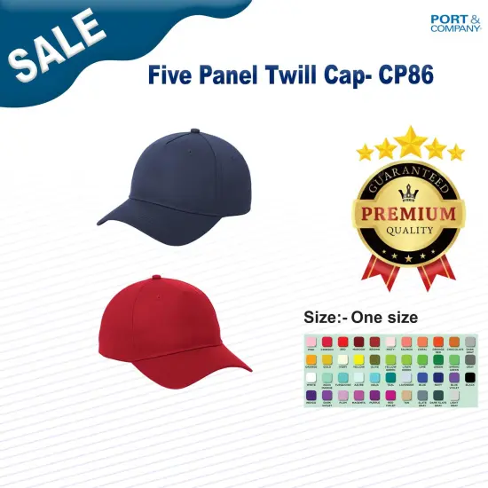 Port & Company&reg; Five Panel Twill Cap Khaki {3}