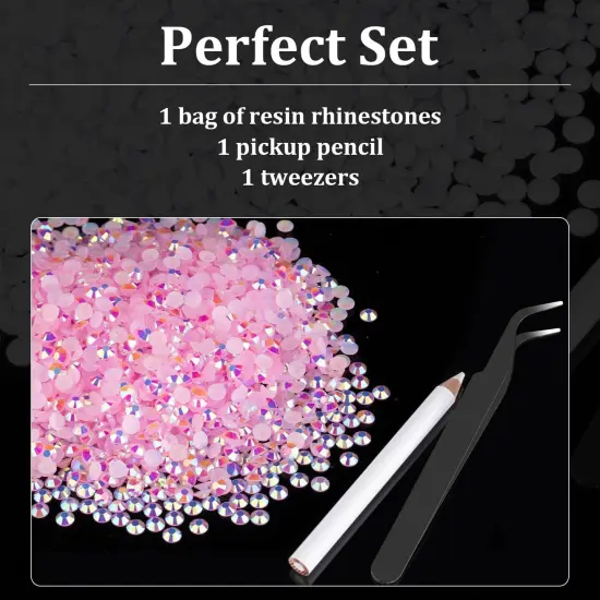 5000pcs 3mm Resin Rhinestones Bulk, Light Pink AB Flatback Round Jelly Rhinestones Bedazzling Non Hotfix Crystal Gems Large Quantity Wholesale for DIY Crafts Clothes Tumblers Face Makeup Manicure {2}