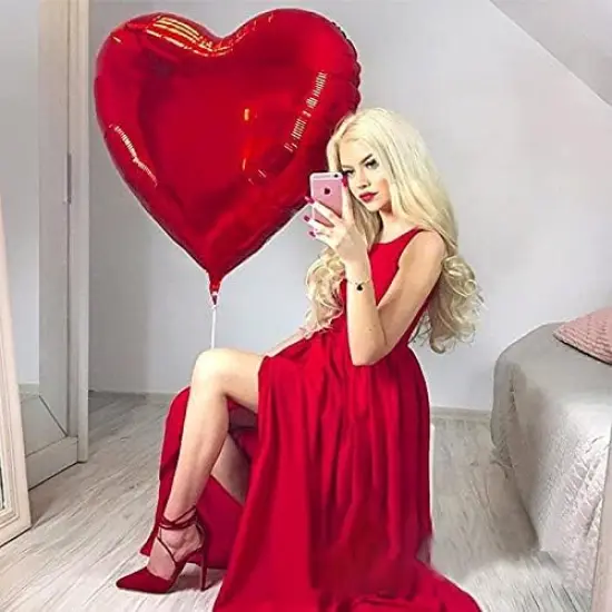 8 Pcs 36 Inch Huge Red Heart Balloons, Romantic Large Heart Mylar Foil Balloons Valentine's Day Balloons {3}