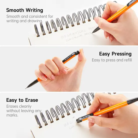 Shuttle Art Mechanical Pencils, 210 Pack Bulk Mechanical Pencils 0.7mm Medium Point, HB #2 Lead, Assorted Barrels, Office School Supplies {4}