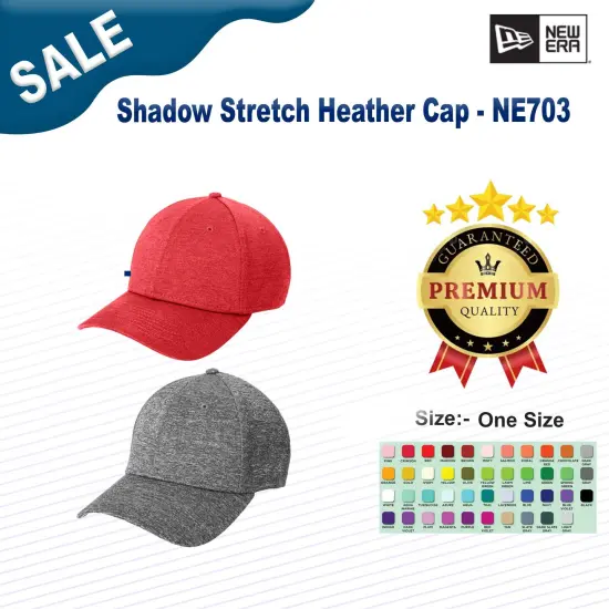 New Era&reg; Shadow Stretch Heather Cap Black Shad Hth {3}