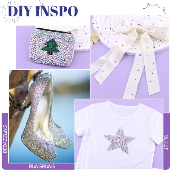1500Pcs Hotfix Rhinestones for Clothing, Crystal AB SS20 Iron On Flatback Glass Gems, Bedazzler Crystals Rhinestones for Crafting Clothes Hats Shoes Fabric Bedazzling {4}