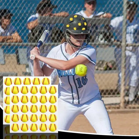 200 Pcs Baseball Softball Helmet Decals Vinyl Sports Softball Stickers Self Adhesive Helmet Stickers Decals Baseball Accessories for Batting {2}