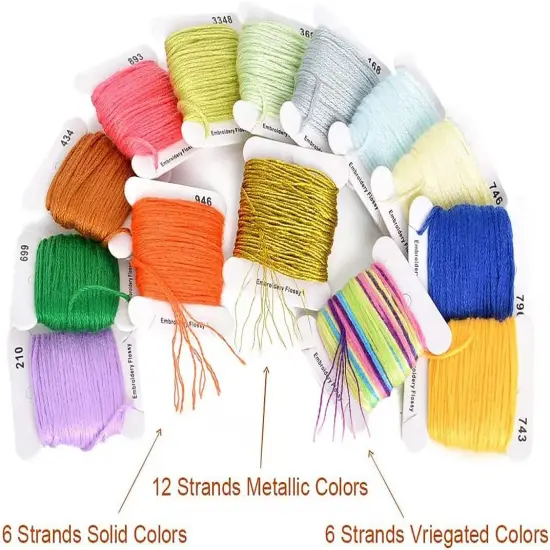Friendship Bracelet String Kits with Organizer Storage Box, 110 Colors Embroidery Floss 52Pcs Cross Stitch Tools-Labeled with Embroidery Thread Numbers for Bobbins Great Production Gift {3}