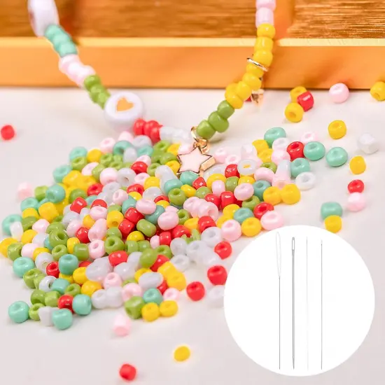 Beading Needles Fine Thin Long Straight Sewing Embroidery Threads Stainless Steel 4.72 Inch 0.03 Inch Wire Diameter 50Pcs {4}