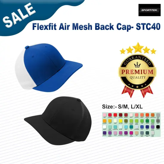 Sport-Tek&reg; Flexfit Air Mesh Back Cap True Red/ White {3}