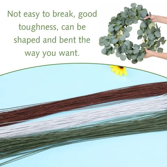 300pcs Floral Wire, 26 Gauge Flower Wire Sticks, 14 inches for DIY Floral Arrangements, Wedding Bouquet {4}