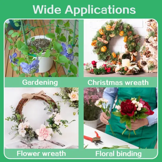 Floral Wire, 110 Yards Flexible Craft Wire for Wreath 22 Gauge Green Florist Supplies with Built-in Cutter for Christmas Tree, Garland and Flower Arrangements, Plant Support {1}