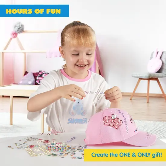 Decorate Your Own Baseball Cap with 7 Sheets Gems Stickers, Art & Crafts Kit {2}