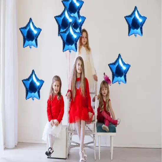 10pcs Star Shape Foil Mylar Helium Balloon 18" Balloon Birthday Party Decoration Foil Balloons,Wedding,Baby Shower Decor - Blue {4}