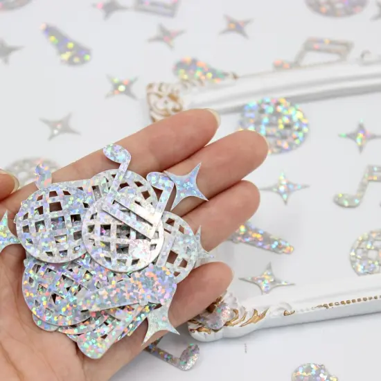 230PCS Disco Confetti, Glitter Disco Ball Party Decorations, Mini Disco Ball Confetti and Music Note Confetti for Disco/Music Party Decorations {2}