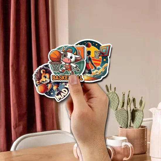 Pack 50 PCS Basketball Stickers Print Outdoors Theme Waterproof Vinyl Decals for Men Boys Teens Adults Sports Players Labels Decor Phone Case Water Bottles Bumper Helmet Laptop {3}