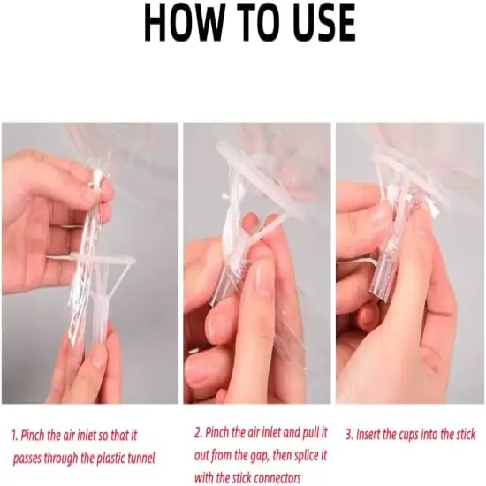 Balloon Sticks with Cups 30 Packs,16inch Long Clear Bobo Balloon Holder for Wedding Birthday,Party,Anniversary,Baby Shower(Clear) {2}