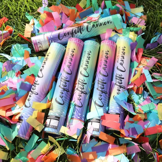 6 Pack Confetti Poppers Multicolor,12 Inch Confetti Cannon,Biodegradable Party Poppers Shooters for Birthdays, Weddings, New Year's Eve, Christmas, Parties,Graduation celebration {2}