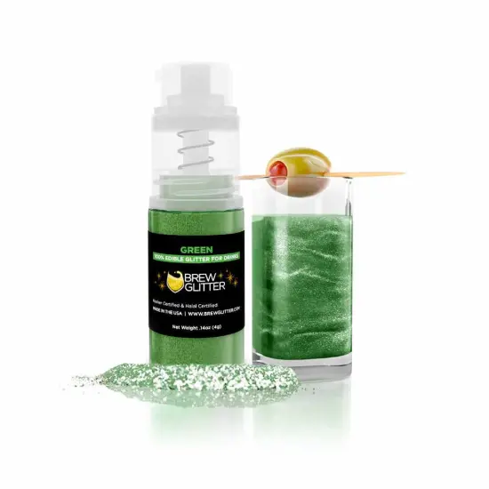 Brew Glitter - Green Edible Drink Glitter (4g, Mini Spray Pump) for Beer, Cocktails and Beverages {1}
