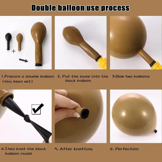 Brown And Blue Balloon Garland Double Stuffed Nude Tan Light Blue Beige Balloon Latex Arch Kit for Neutral Birthday Baby Shower Teddy Bear Gender Reveal Jungle Safari Party Decorations {3}