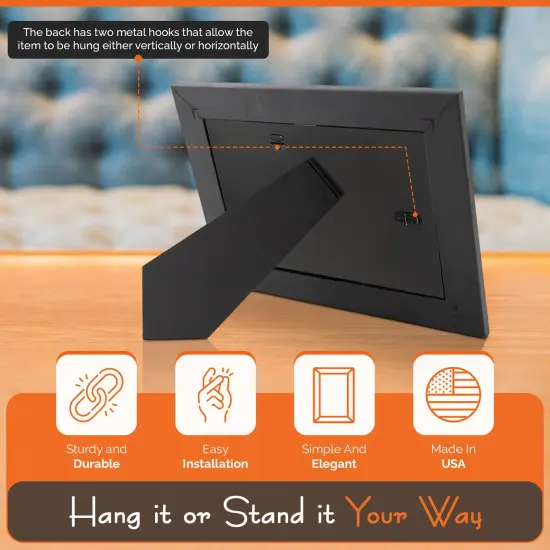 Adjustable DIY Easel Backs | Solid Black Cardboard Back | Fits Most Photo Frames | USA Designed and Made {11}