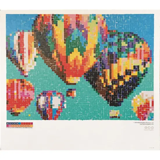 Stick Together Hot Air Balloon Sticker Mosaic, Perfect Collaborative Group Project, For Kids, Adults, Sticker by Number, Includes Poster, Stickers, Color Key, and Instructions. Project is 40&rdquo; x 36&rdquo; {1}