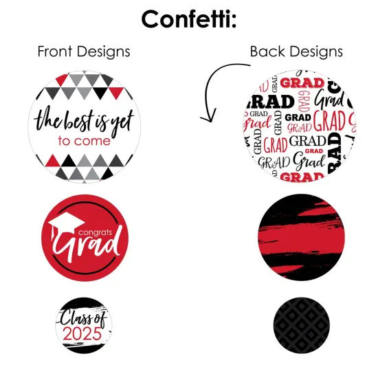 Big Dot of Happiness Red Grad - Best is Yet to Come - 2025 Red Graduation Party Decor and Confetti - Terrific Table Centerpiece Kit - Set of 30 {7}