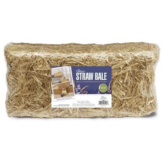 FloraCraft Decorative Natural Straw Bale-8"X8"X20" {1}