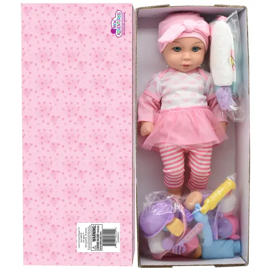 Cuddle Kids: Love N' Feed Playset - 15" Baby Doll - Pink Tutu Outfit - Cuddly Elephant Plush, 33pc Care Toy Accessories, Hard Body, Kids Age 3+ {7}