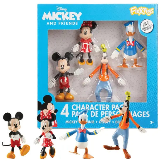 FleXfigs: Mickey Mouse - 4 Character Pack - Disney Articulated Action Figures, Flex It - Pose It!, Collectible Toy Miniatures, Licensed, Kids Ages 3+ {6}