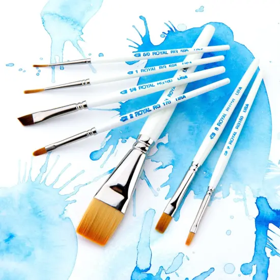 RSET-RG7S | Royal Gold&trade; 7pc Golden Taklon Variety Short Handle Brush Set {3}