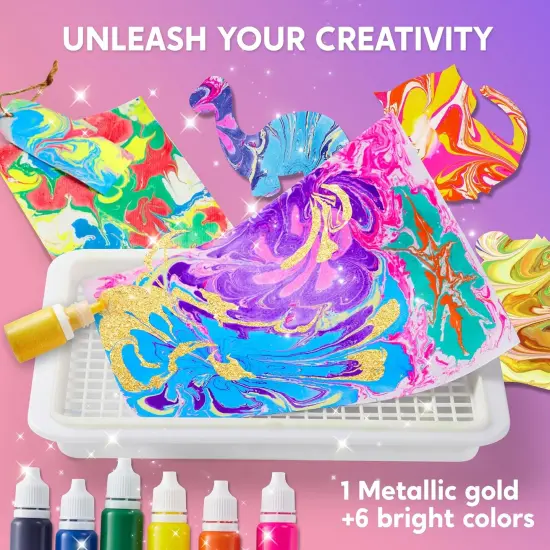 Kits Marbling Paint for Kids, Metallic {3}