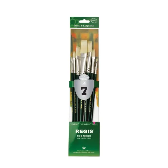 RSET-400F | Regis&trade; 7pc Oil & Acrylic Flat Brush Set {1}