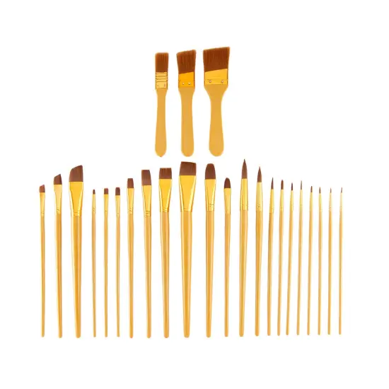 RSET-9384 | 25pc Brown Taklon Variety Brush Set {2}