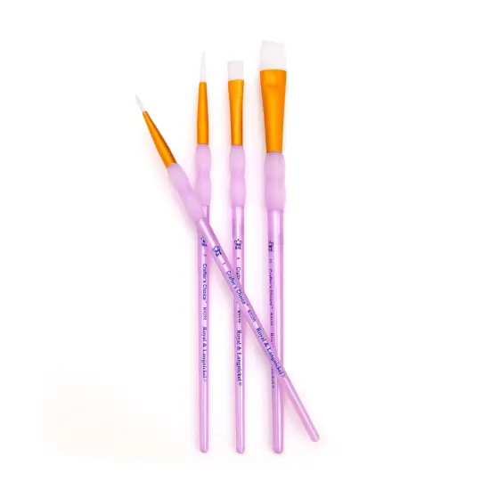 RCC 223 | Crafter's Choice&trade; 4pc White Taklon Shader/Round Brush Set {3}