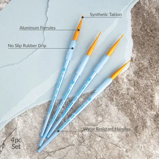 RCC 203 | Crafter's Choice™ 4pc Golden Taklon Liner Brush Set {5}