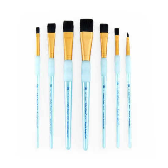 RCC 418 | Crafter's Choice&trade; 7pc Black Taklon Shader/Wash Brush Set {5}