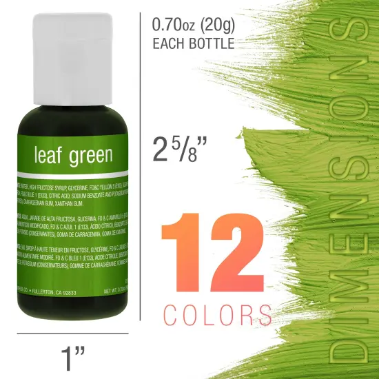 US Cake Supply by Chefmaster Liqua-Gel Cake Color Set - 12 of the Most Popular Colors in 0.7 fl. oz. (20ml) Bottles {3}