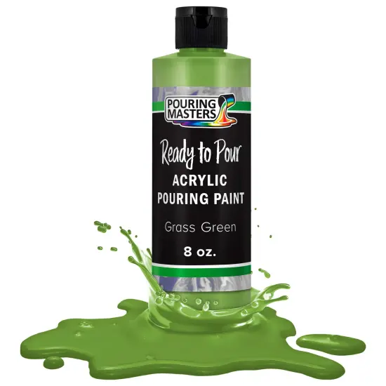 Pouring Masters Grass Green Ready to Pour Acrylic Pouring Paint - Premium 8-Ounce Pre-Mixed Fluid Acrylic Paint - Fluid Art Supplies for Canvas, Wood, Paper, Tile & Rocks {1}