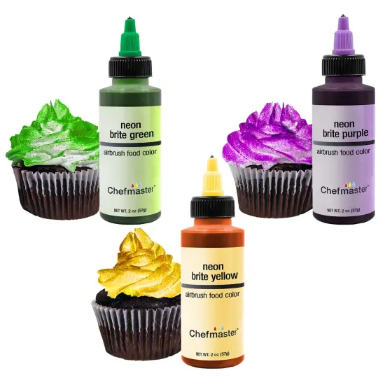 U.S. Cake Supply by Chefmaster 5 Color Neon 2-Ounce Cake Color Kit {2}