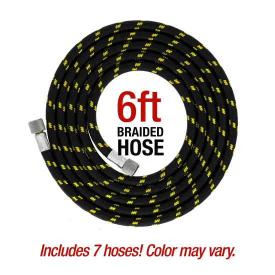 6 Master Performance Multi-Purpose Precision Dual-Action Siphon Feed Airbrushes with Twin Cylinder Piston Airbrush Compressor with Air Storage Tank {5}