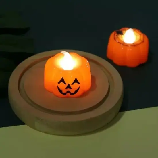 40 Pcs Bright 3D Halloween Flameless Pumpkin Candles {3}