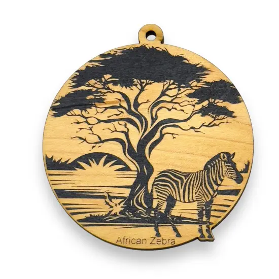 Ornament - Black - African Zebra {1}