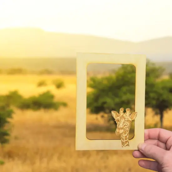 Giraffe Photo Frame Insert Mat - Baltic Birch (FRAME NOT INCLUDED) {7}