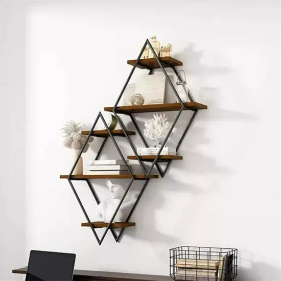 Rustic Wood Floating Shelves Decorative Wall Shelf Bathroom Kitchen Office Room {1}