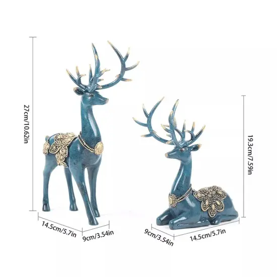 Large Deer Resin Statue Figurine Sculpture Tabletop Home Office Art Decoration {4}