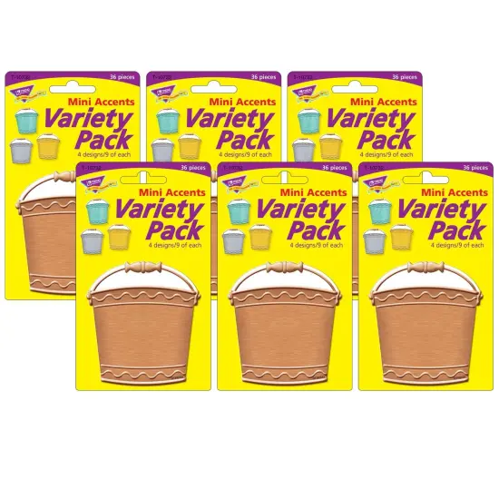 I &hearts; Metal Buckets Mini Accents Variety Pack, 36 Per Pack, 6 Packs {1}